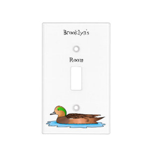 American wigeon bird cartoon illustration light switch cover