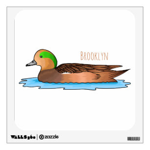 American wigeon bird cartoon illustration wall decal