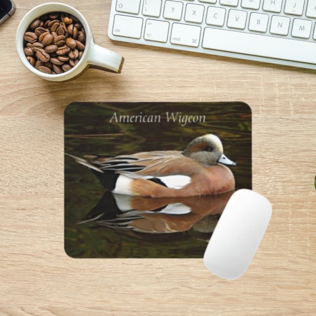 American Wigeon Duck on Pond Mouse Pad (In Situ)