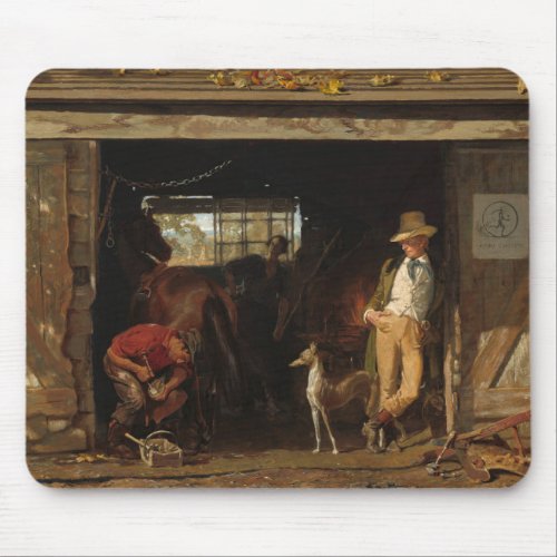 American Wild West Blacksmith and Cowboy Mouse Pad