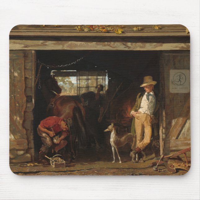 American Wild West Blacksmith and Cowboy Mouse Pad (Front)