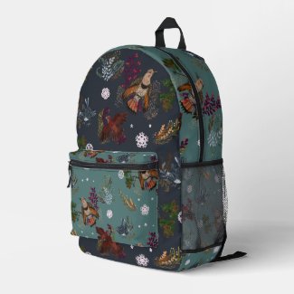 American Winter Birds Woodland Pattern