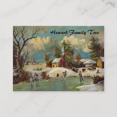 American Winter Life Christmas Scene Business Card