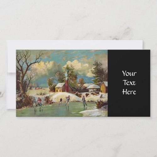 American Winter Life Christmas Scene Holiday Card