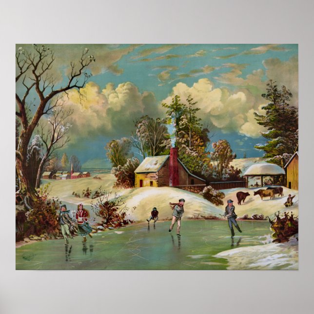 American Winter Life Christmas Scene Poster (Front)