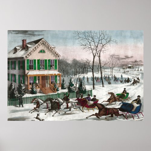 American Winter Scene Poster