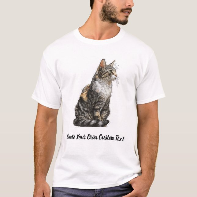 American Wirehair Cat Create Your Own Custom Text  T-Shirt (Front)