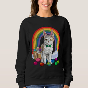 American Wirehair Cat Easter Eggs Bunny Sweatshirt