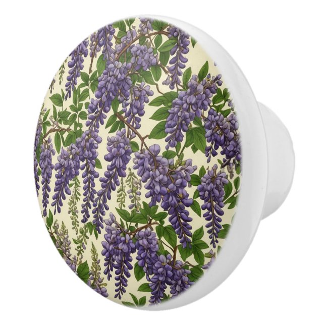 American Wisteria pattern drawing  Ceramic Knob (Right)