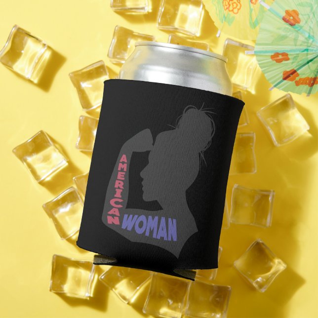 American Woman dark gray Can Cooler (In Situ Summer)