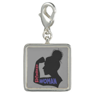 American Woman dark gray Charm