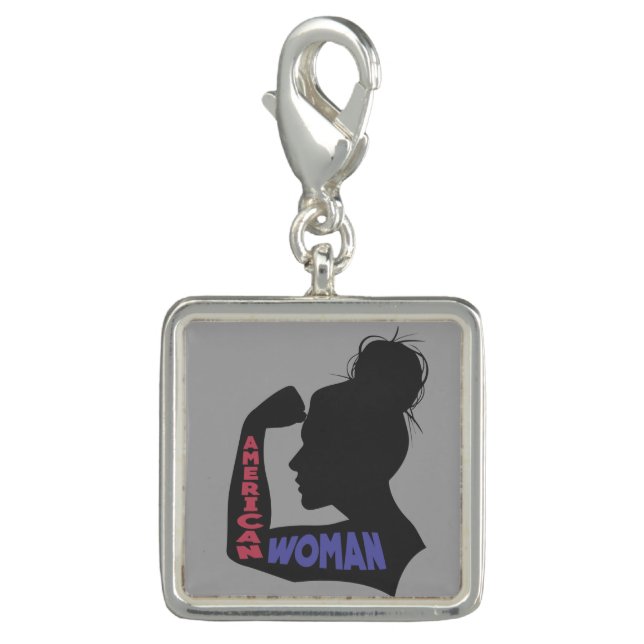 American Woman dark gray Charm (Front)