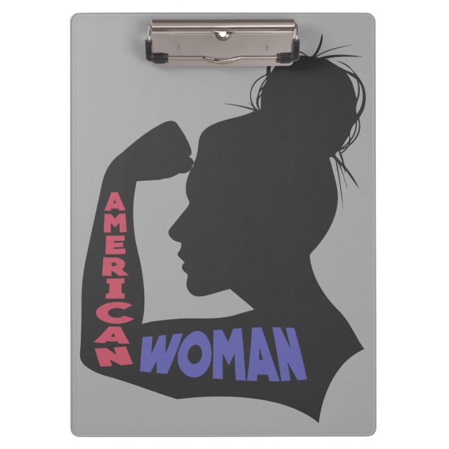 American Woman dark gray Clipboard (Front)
