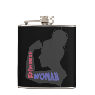 American Woman dark gray Flask