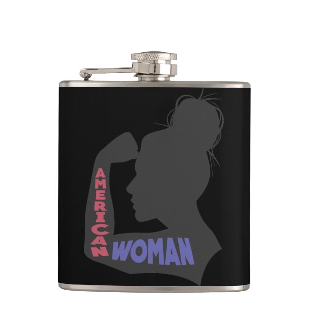 American Woman dark gray Flask (Front)