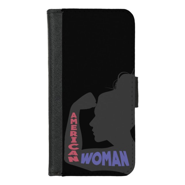 American Woman dark gray iPhone Wallet Case (Front)