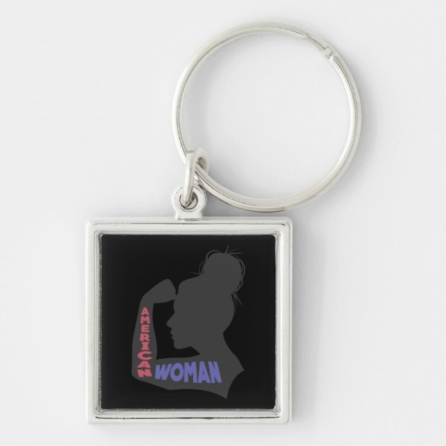 American Woman dark gray Keychain (Front)