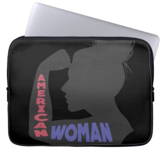 American Woman dark gray Laptop Sleeve