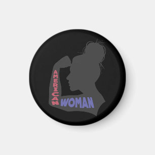 American Woman dark gray Magnet