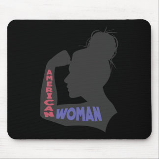 American Woman dark gray Mouse Pad
