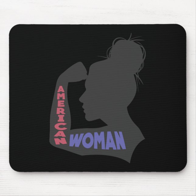 American Woman dark gray Mouse Pad (Front)