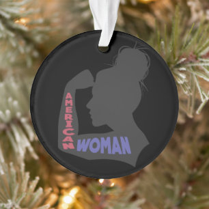 American Woman dark gray Ornament