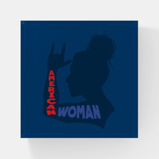 American Woman I love You Paperweight