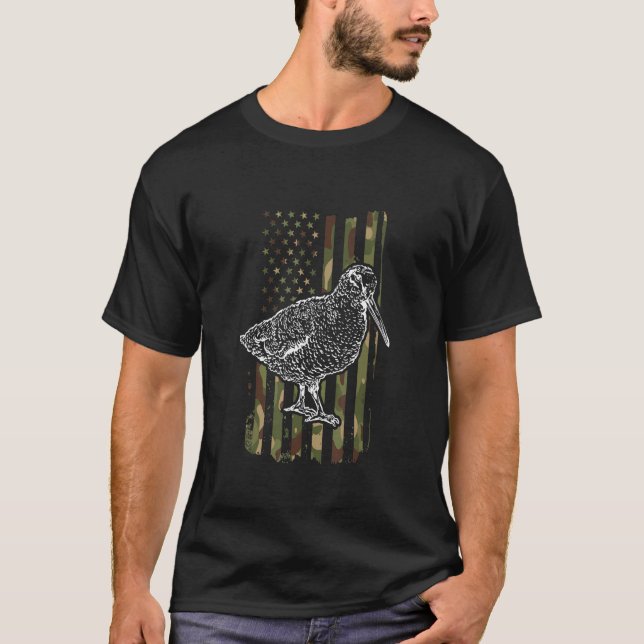American Woodcock Camo Bogsucker Woodcock Hunting  T-Shirt (Front)