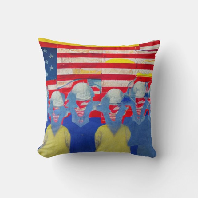 American Worker Throw Pillow (Front)