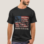 American Working Class Hero Blue Collar Us Flag  T-Shirt