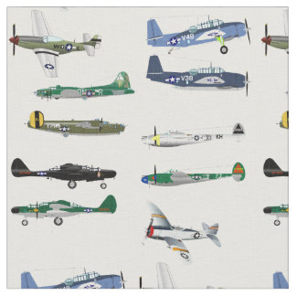 American World War Two Fighters Fabric