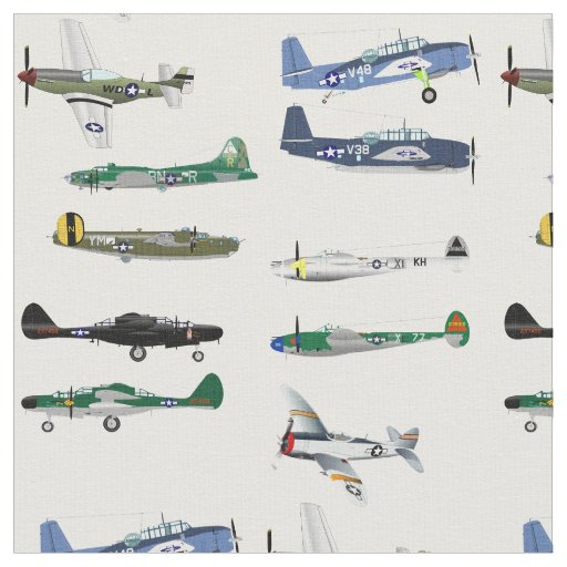 American World War Two Fighters Fabric