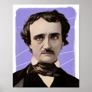 American Writer Edgar Allan Poe illustration  Poster