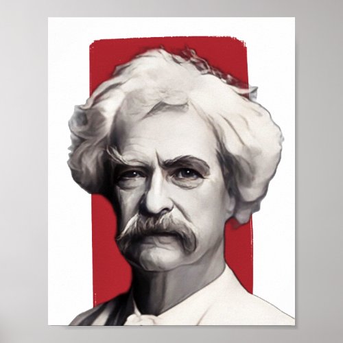American Writer Mark Twain illustration  Poster