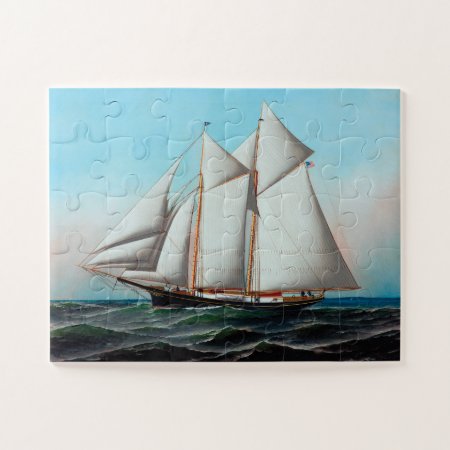 American Yacht By Antonio Jacobsen Jigsaw Puzzle