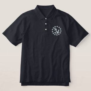 American Yacht Flag Ensign Nautical Embroidery Embroidered Polo Shirt