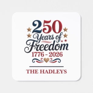 Americana 250th Birthday Name Square Sticker