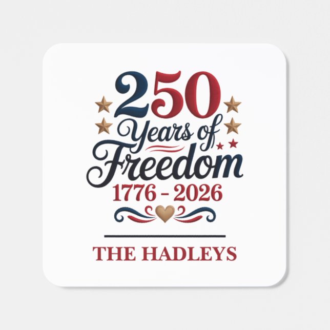 Americana 250th Birthday Name Square Sticker (Single)