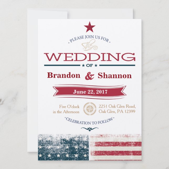 Americana 5.5x7.5 Wedding Announcement (Front)
