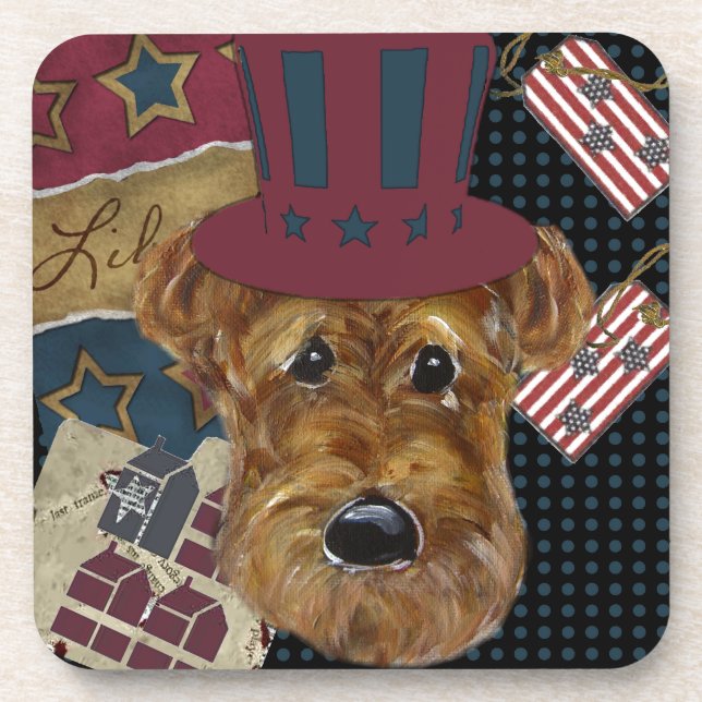 AMERICANA AIREDALE BEVERAGE COASTER (Front)