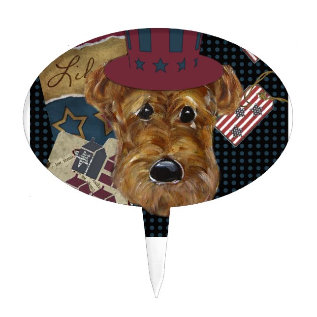AMERICANA AIREDALE CAKE TOPPER (Front)