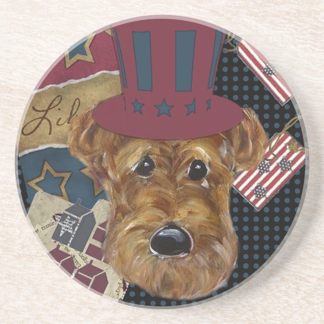 AMERICANA AIREDALE SANDSTONE COASTER (Front)