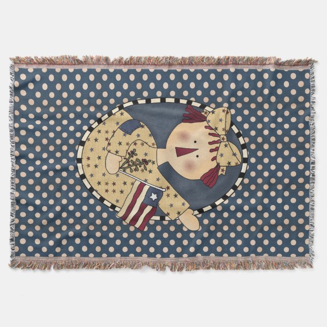 Americana Annie Throw Blanket (Front)