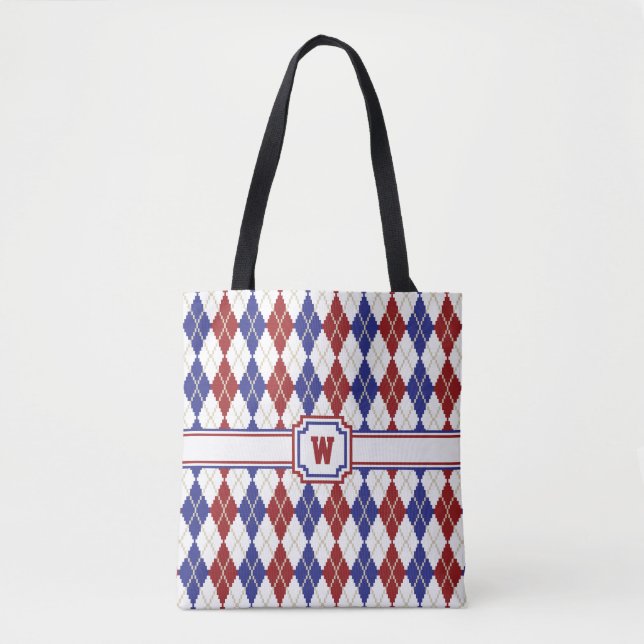 Americana Argyle All-Over-Print Bag (Front)