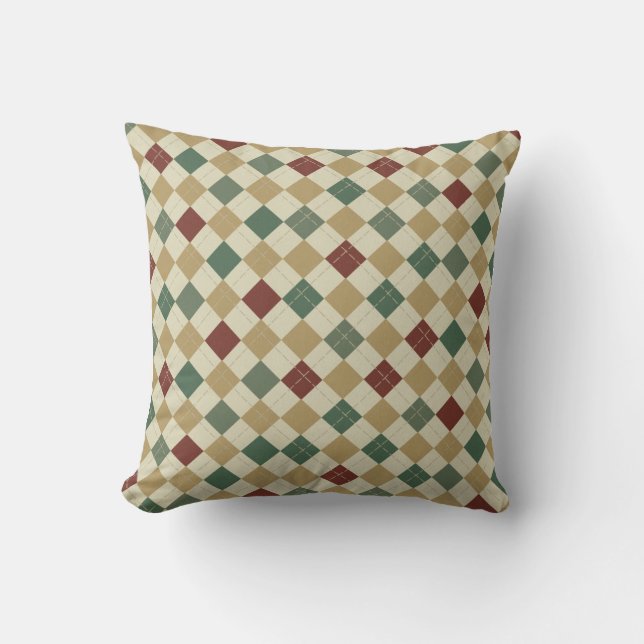 Americana Argyle  American MOJO Pillow (Front)