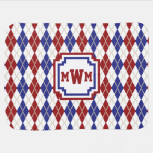 Americana Argyle Baby Blanket