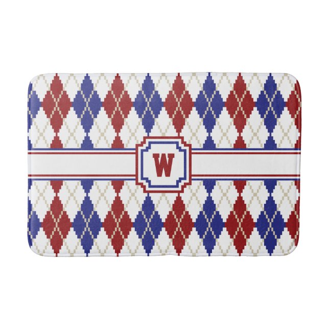 Americana Argyle Bath Mat (Front)