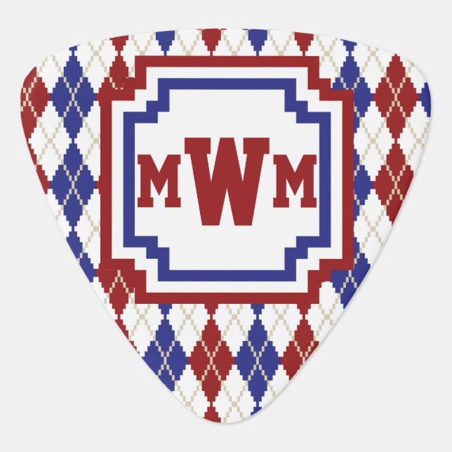 Americana Argyle Guitar Pick (Front)