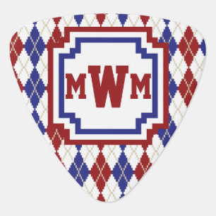 Americana Argyle Guitar Pick