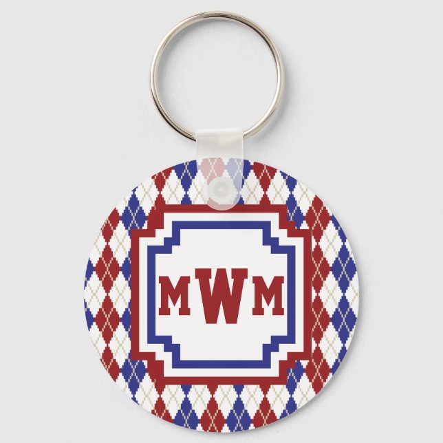Americana Argyle Keychain (Front)